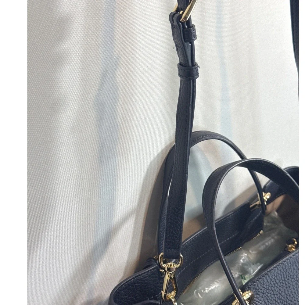 Michael Kors Annabelle Pebbled Leather Tote Crossbody Shoulder Bag Navy NWOT‎